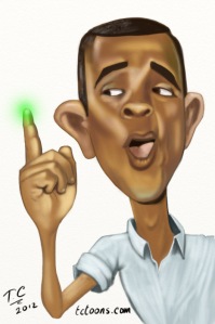 Obama caricature cartoon, ET ?