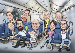 plane_group_caricature_cartoon_portrait